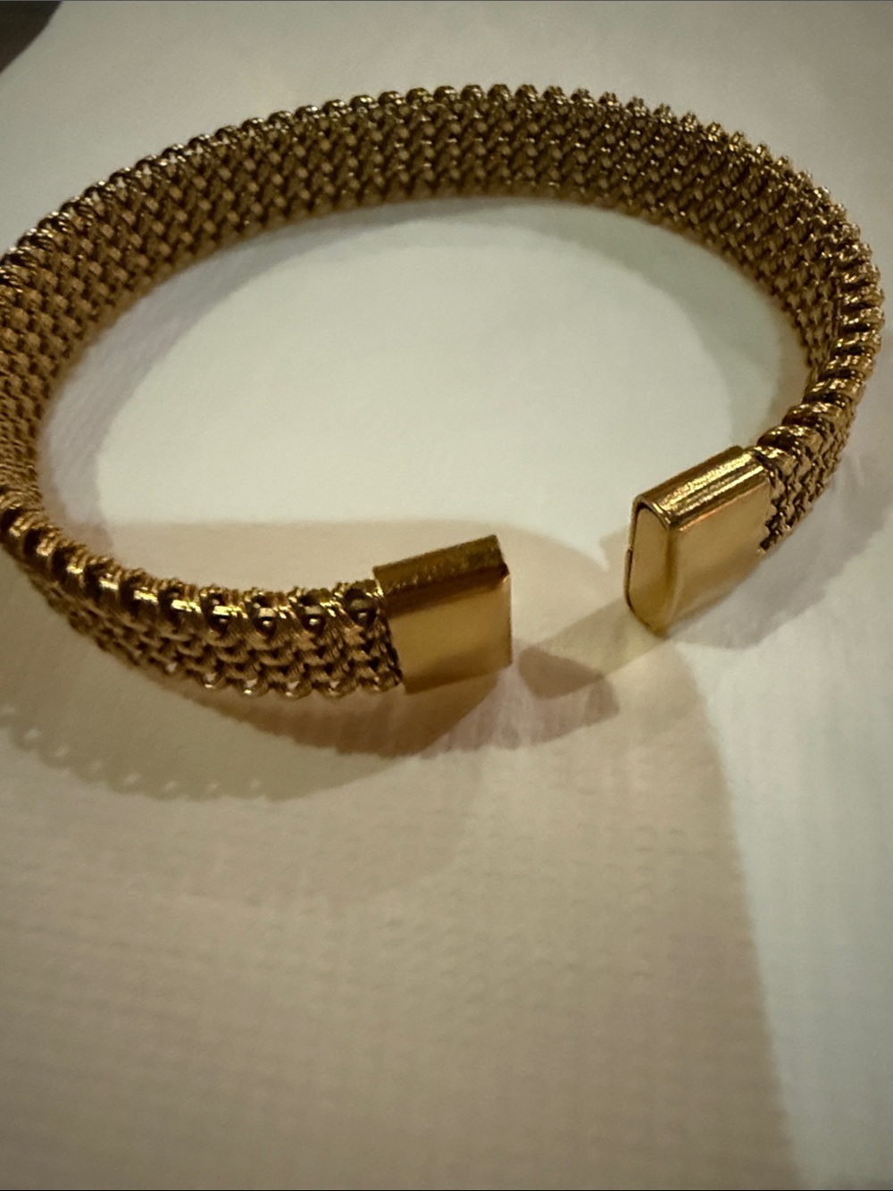 Gold Mesh Stainless Steel Open Cuff Bracelet